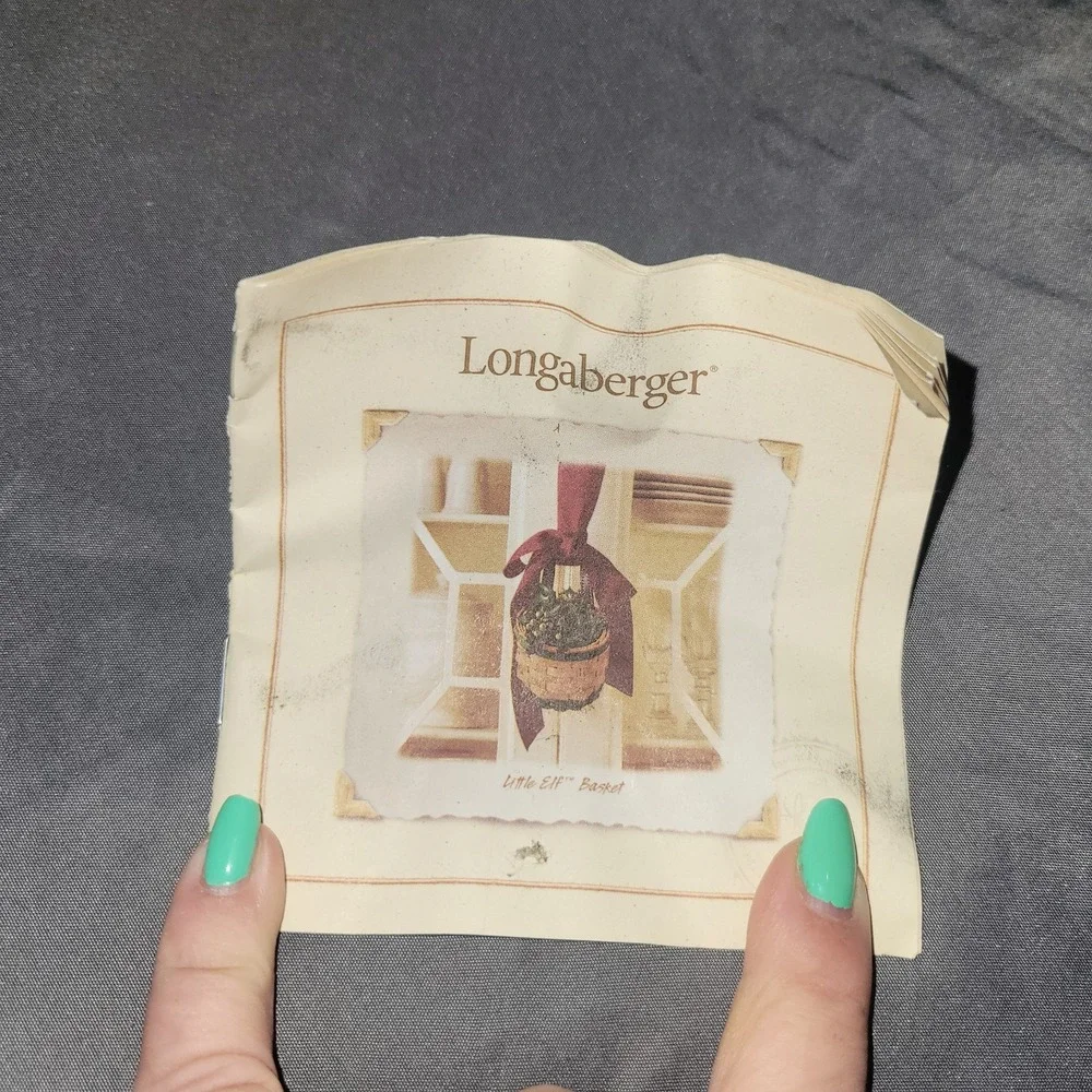 Longaberger 2002 Little Elf Basket Wall Hanging Leather Strap